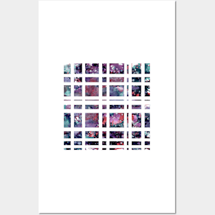 Purple watercolour grid Posters and Art